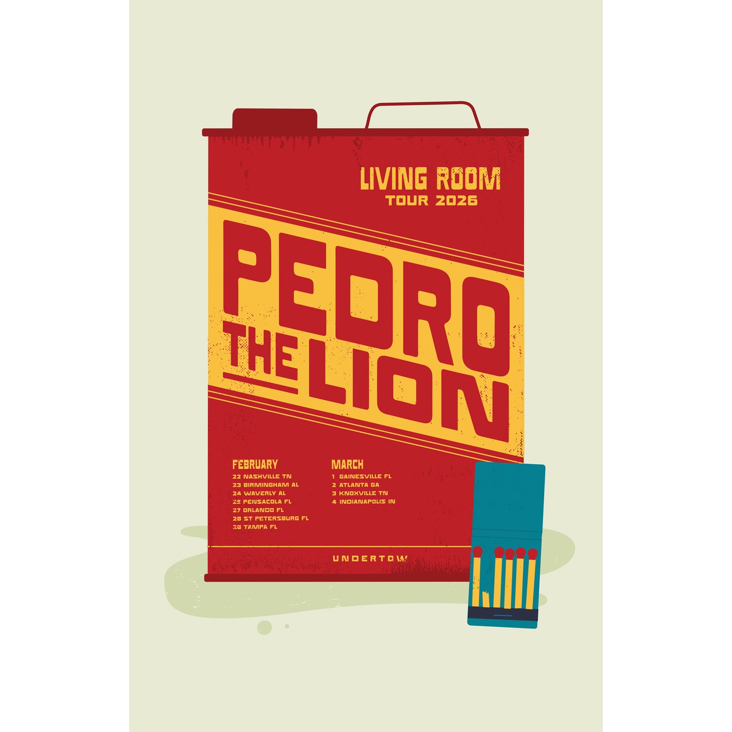Pedro the Lion February + March 2026 Tour Poster 11x17"
