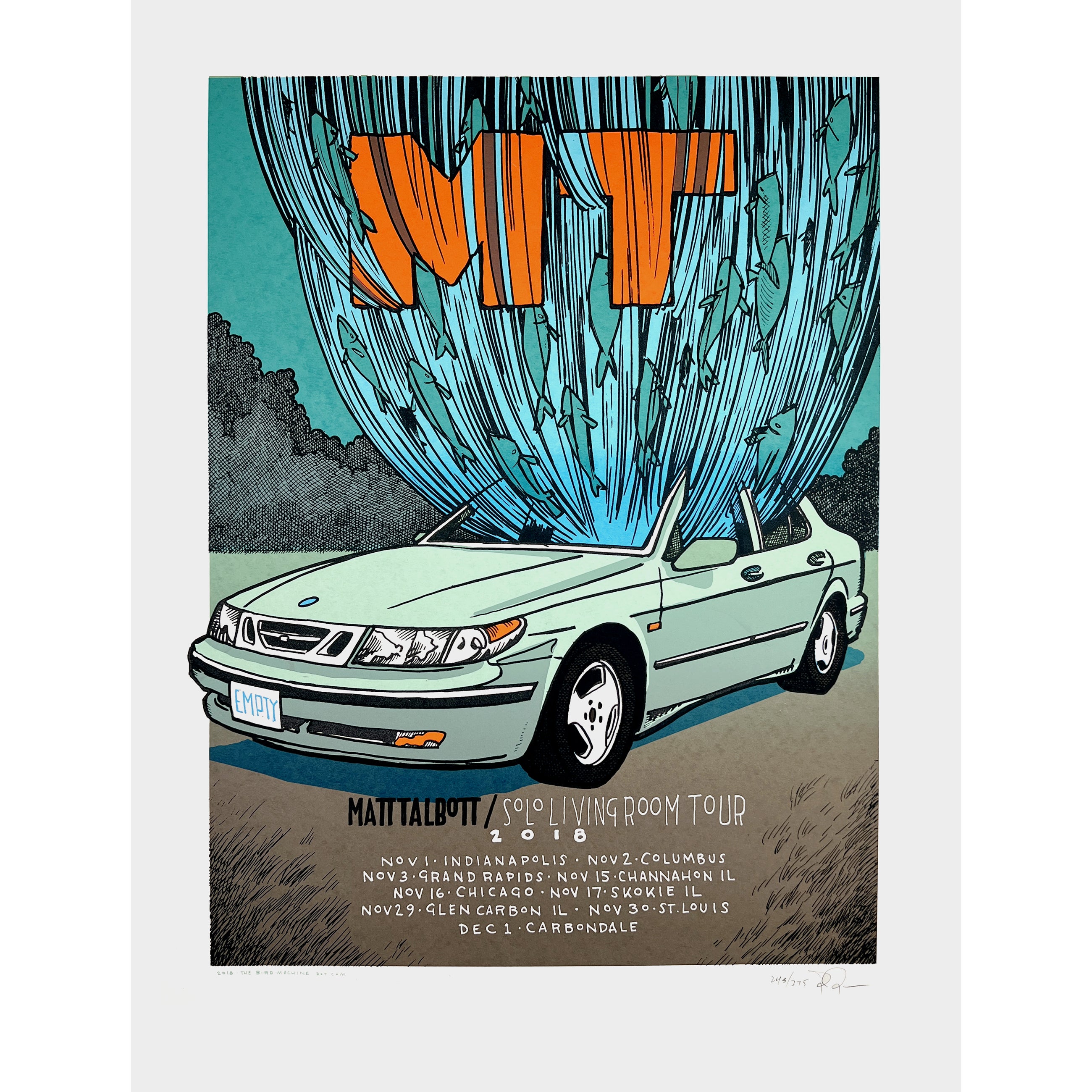 Matt Talbott / Fall 2018 Tour Poster (Jay Ryan) – Undertow